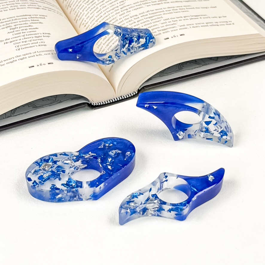 Cobalt & Silver Half Moon Spreaders