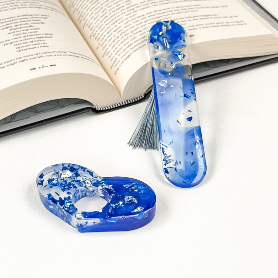Cobalt & Silver Foil Bookmarks