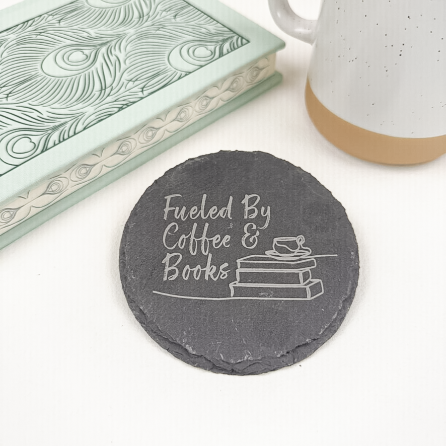 Fueled by Coffee & Books Coaster