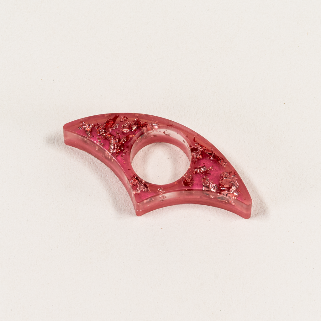 A single pink page spreader with glittery pink foil on white background.