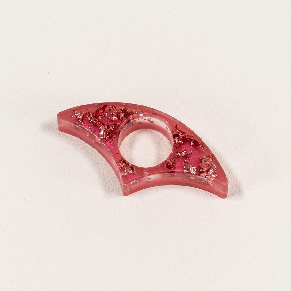 A single pink page spreader with glittery pink foil on white background.