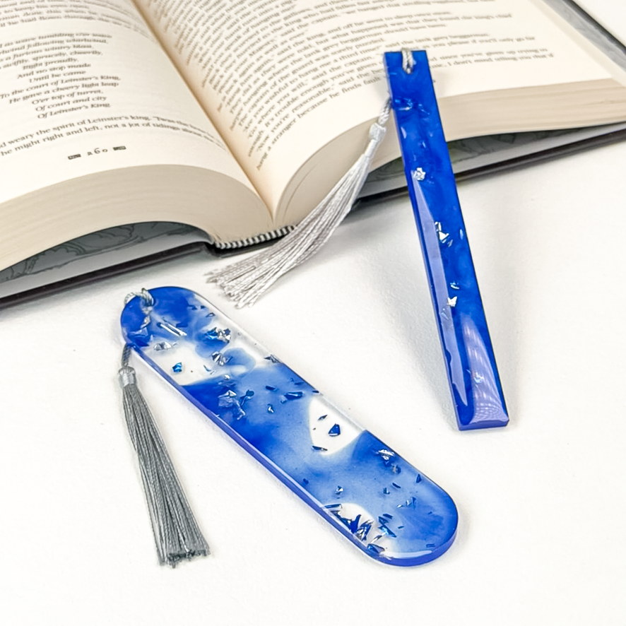 Cobalt & Silver Foil Bookmarks