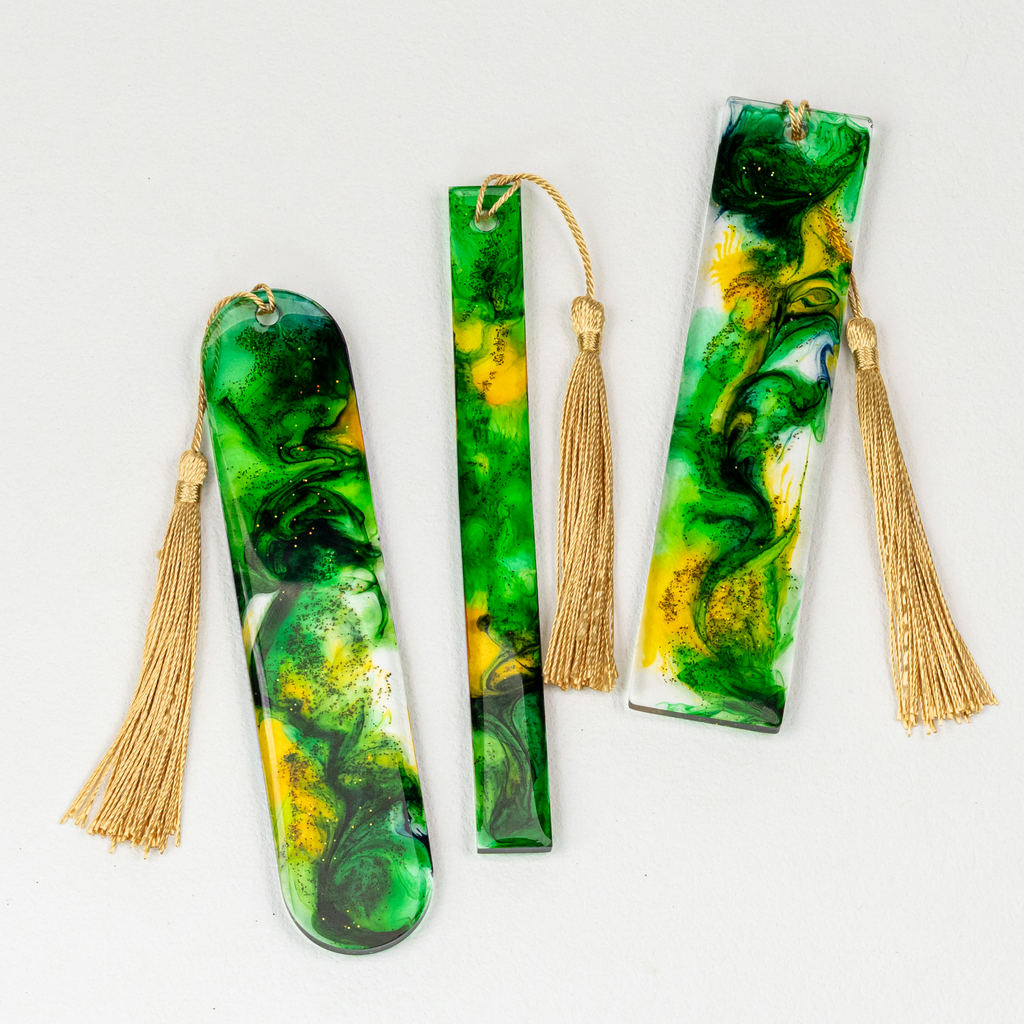 Emerald & Gold Wisp Bookmarks