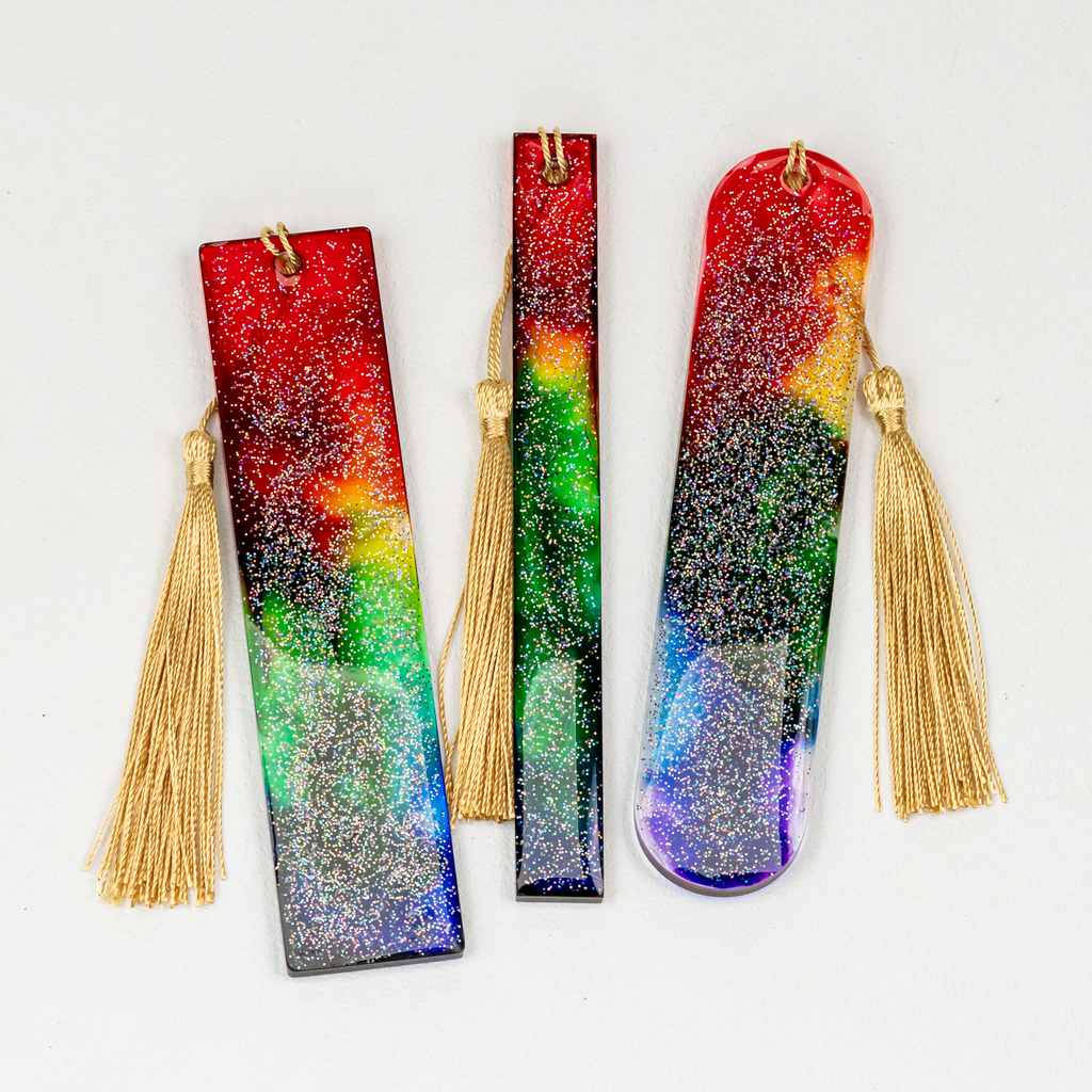 Rainbow Glitter Bookmarks