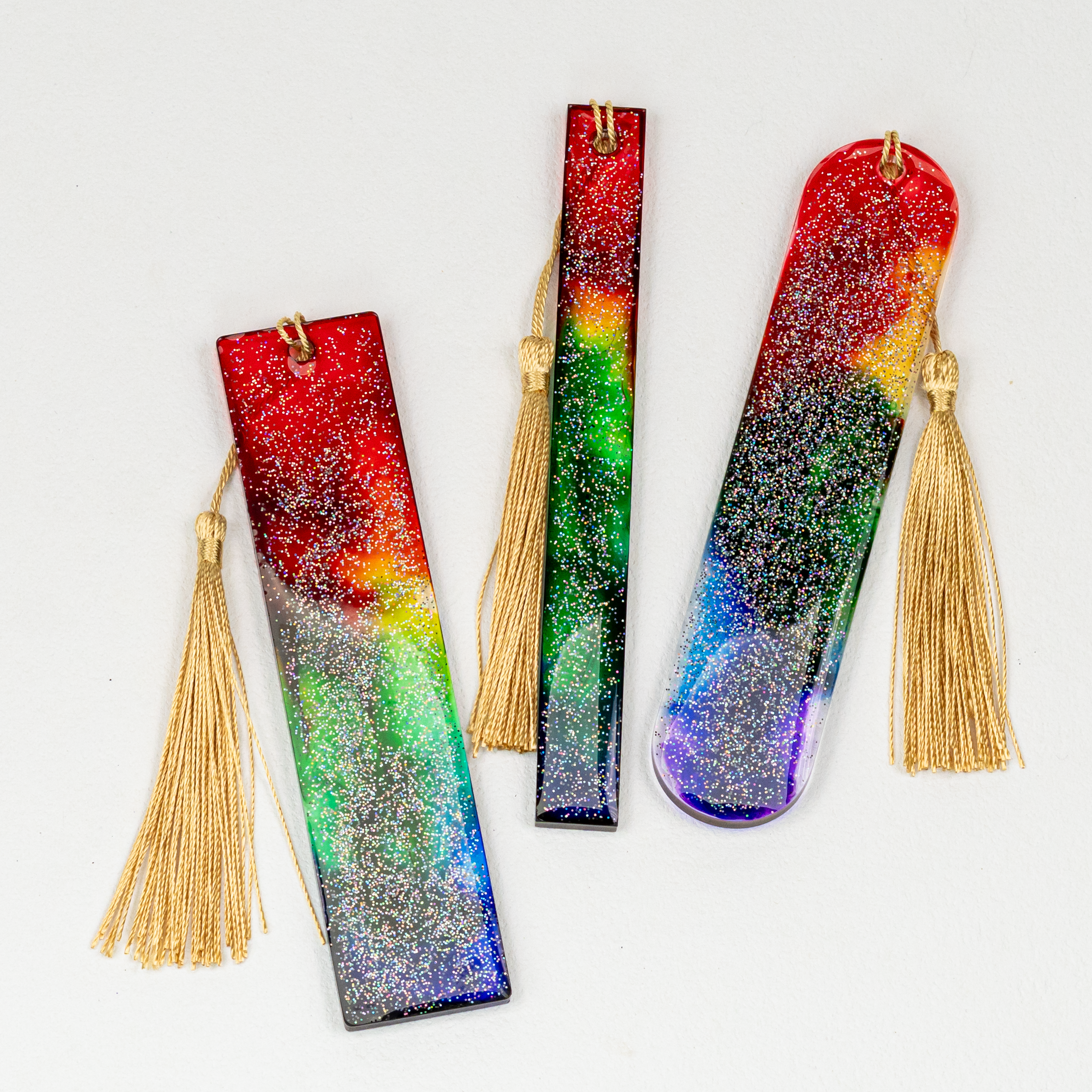 Rainbow Glitter Bookmarks