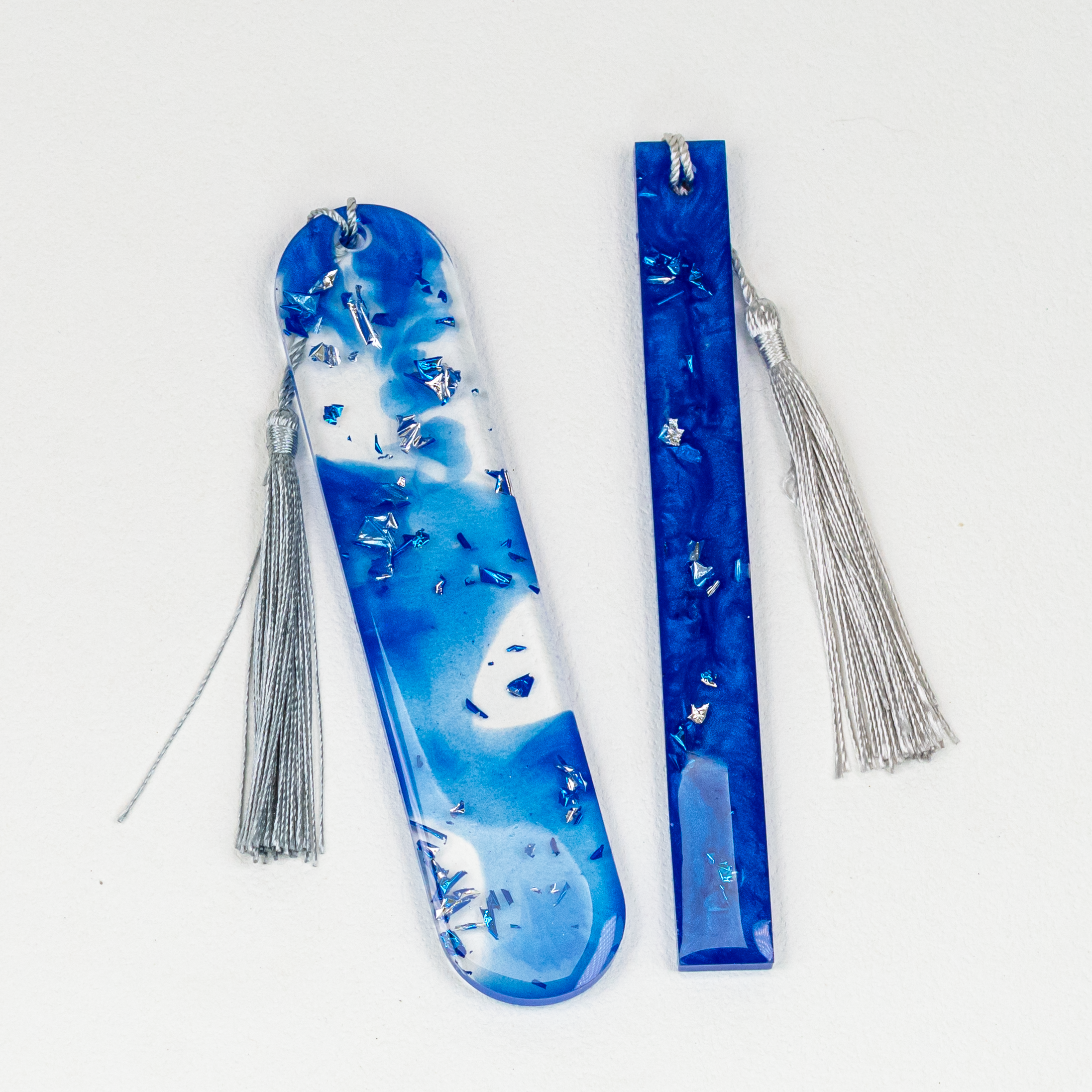 Cobalt & Silver Foil Bookmarks