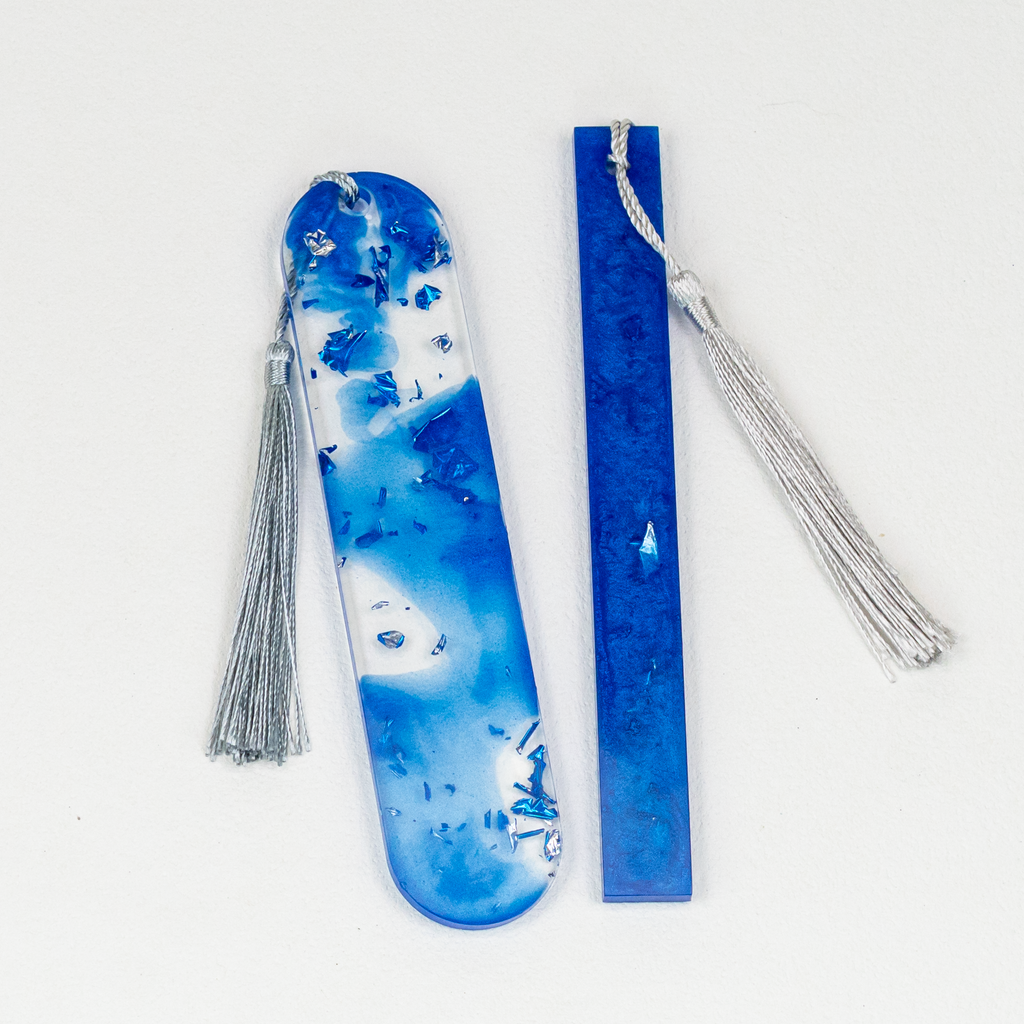 Cobalt & Silver Foil Bookmarks