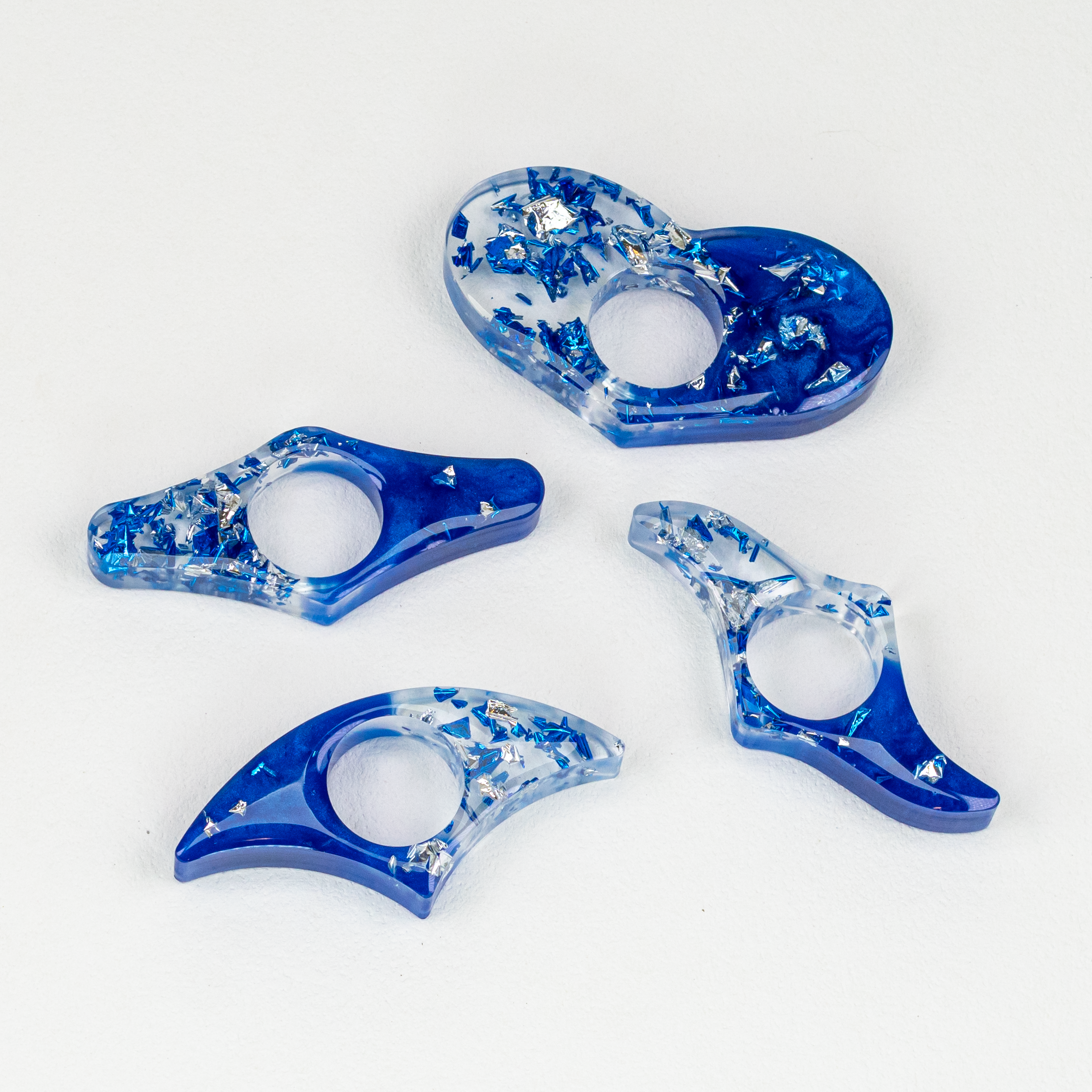 Cobalt & Silver Half Moon Spreaders