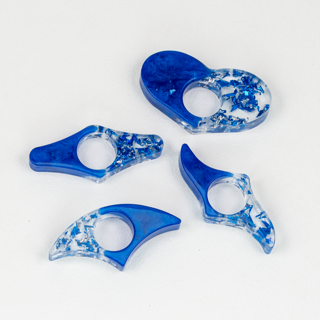 Cobalt & Silver Half Moon Spreaders